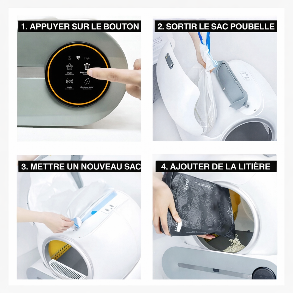 bac à litière connecté
