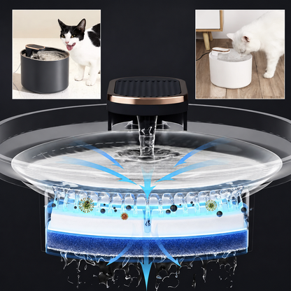Fontaine à eau chat silencieuse à LED