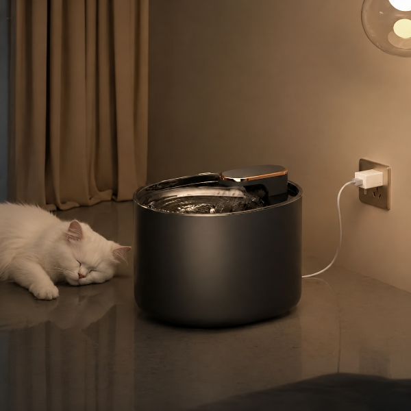 Fontaine à eau chat silencieuse à LED
