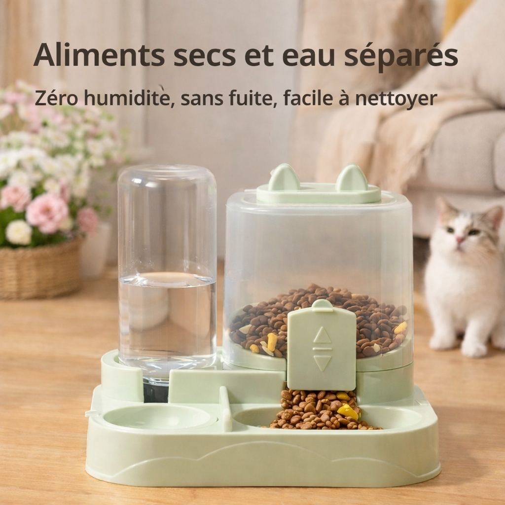 Distributeur à croquettes et eau