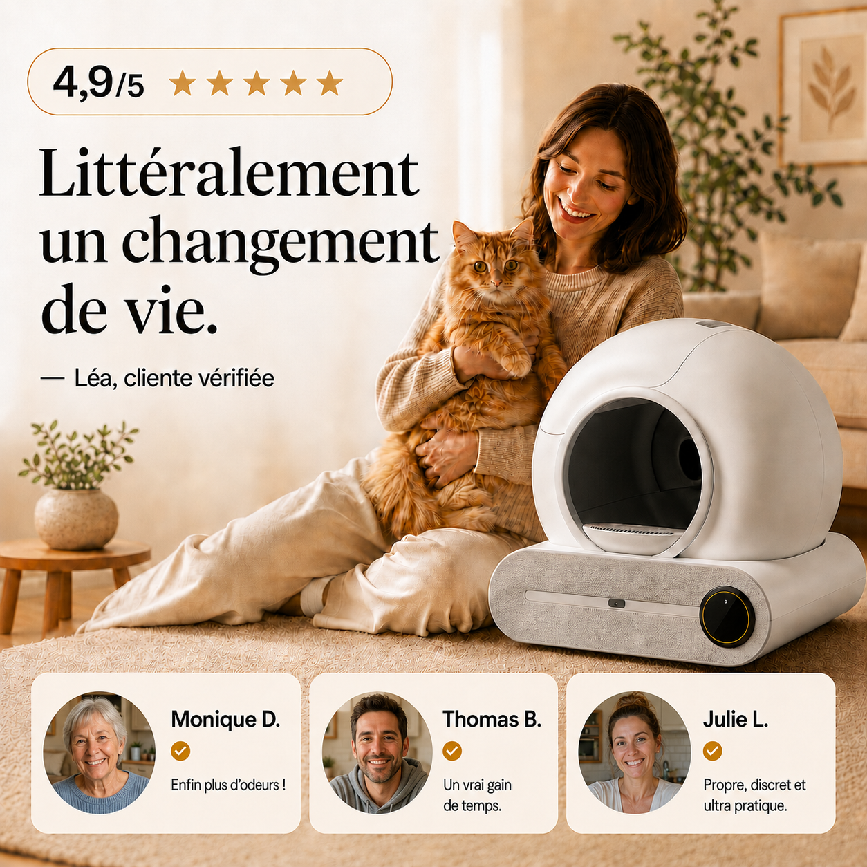 bac à litière automatique