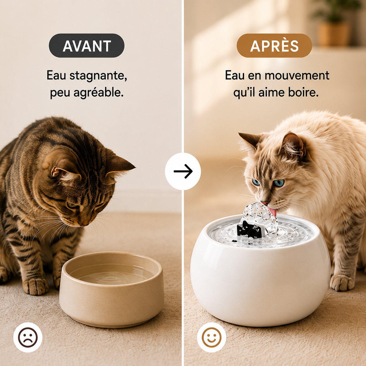 Fontaine à eau pour chat en céramique
