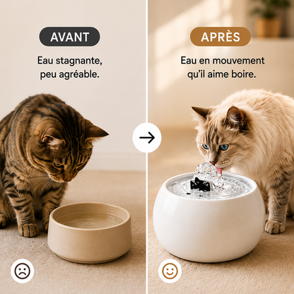 Fontaine à eau pour chat en céramique
