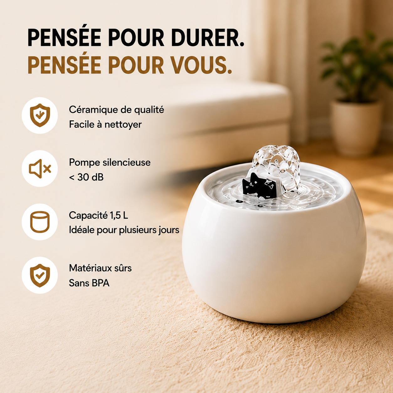 Fontaine à eau pour chat 