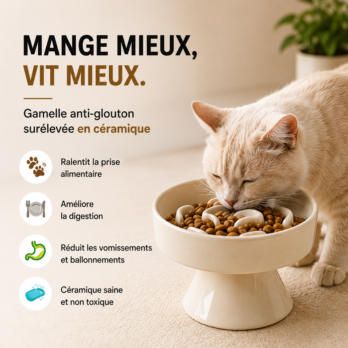 gamelle anti glouton pour chat