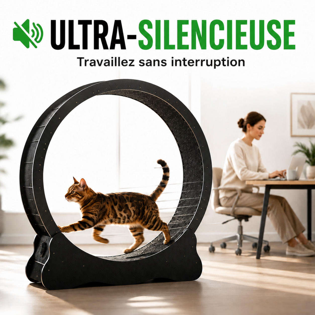 roue pour chat en bois
