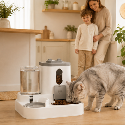 distributeur de croquettes pour chat
