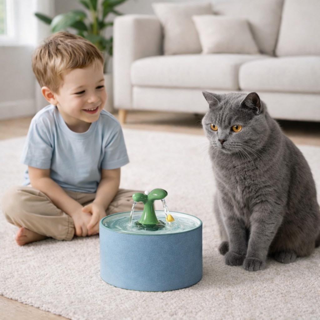 Fontaine à eau céramique pour chat Oasis