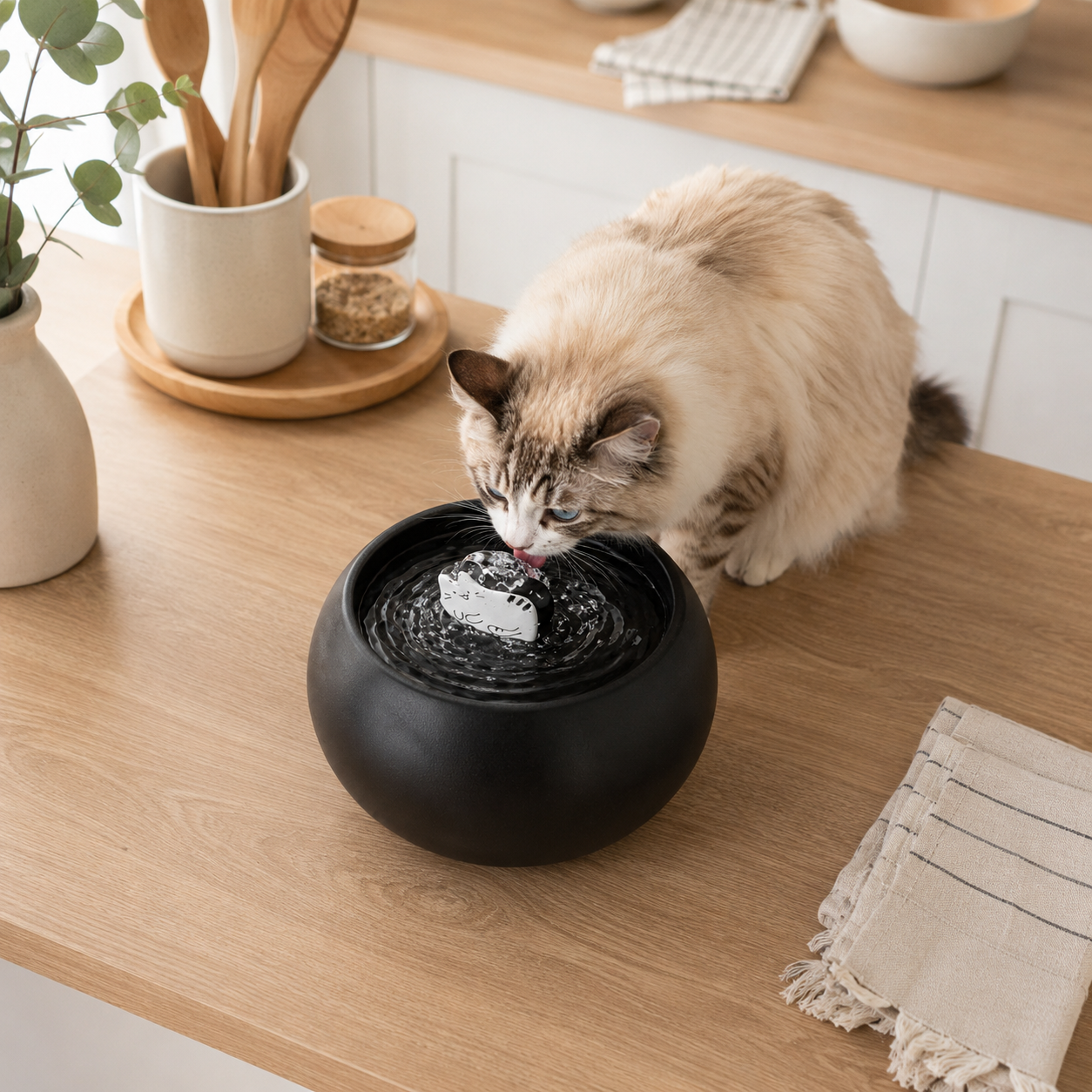 Fontaine à eau pour chat en  céramique