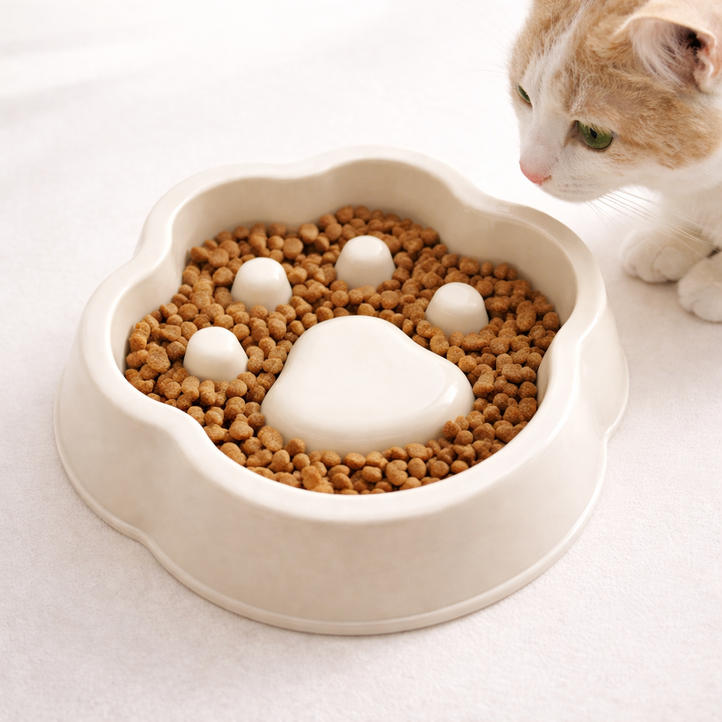 Gamelle anti glouton pattes de chat