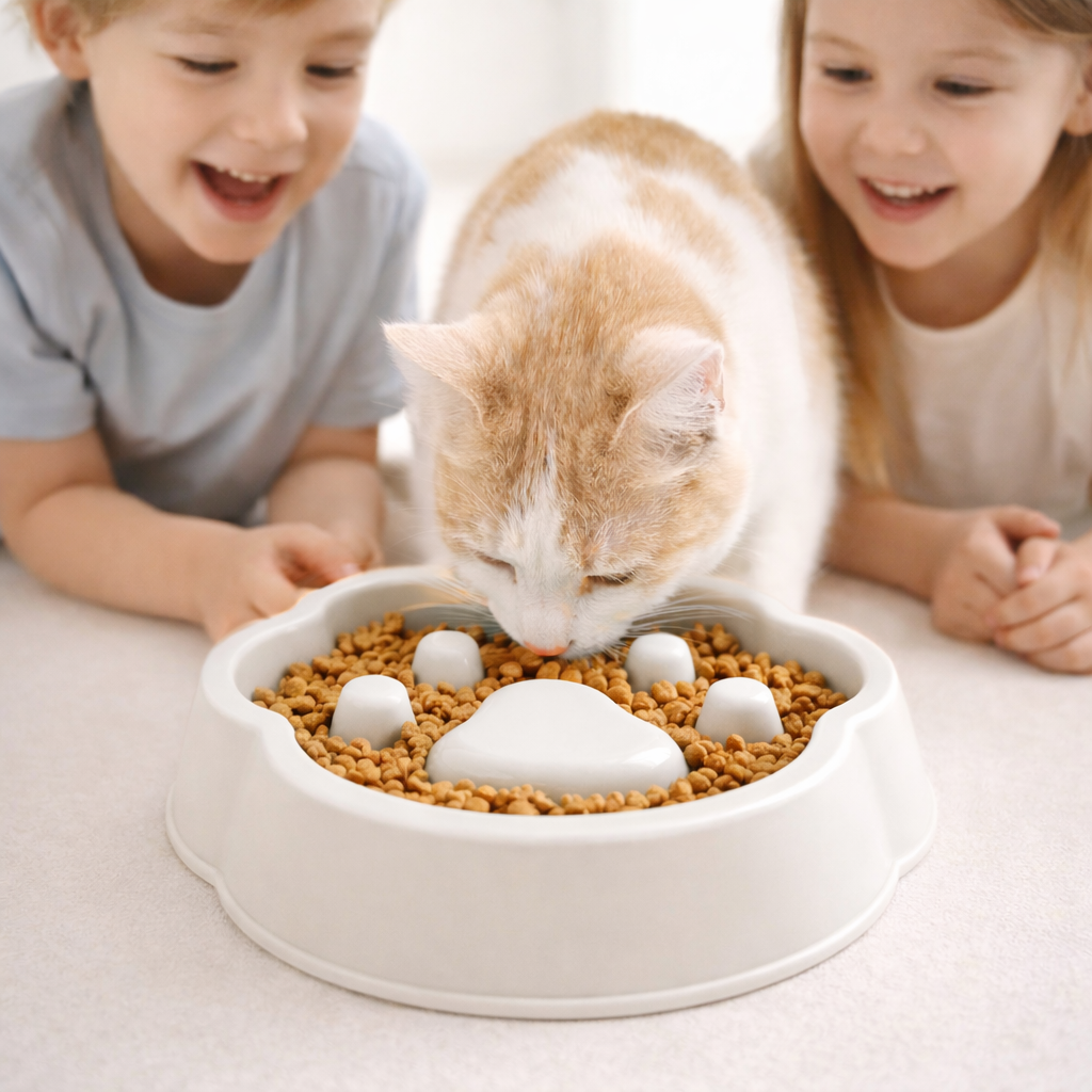Gamelle anti glouton pattes de chat