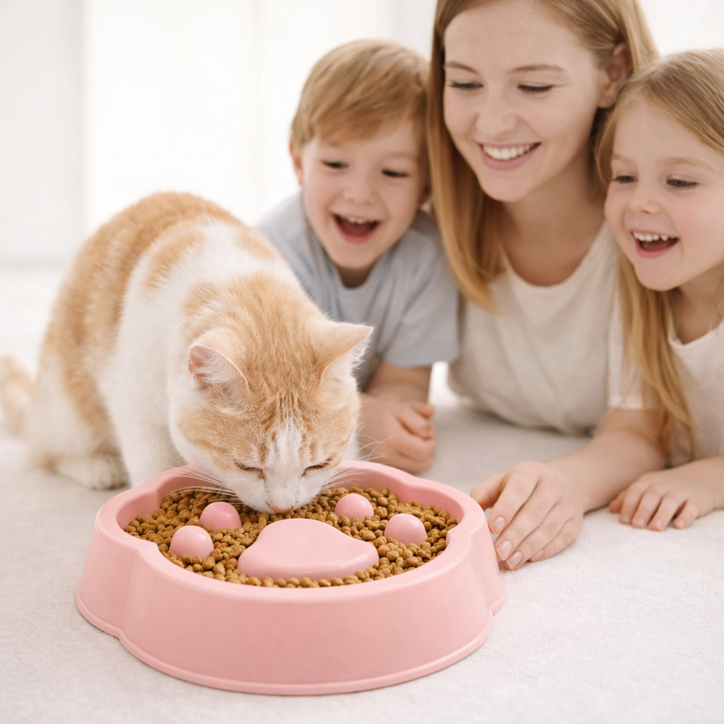Gamelle anti glouton pattes de chat