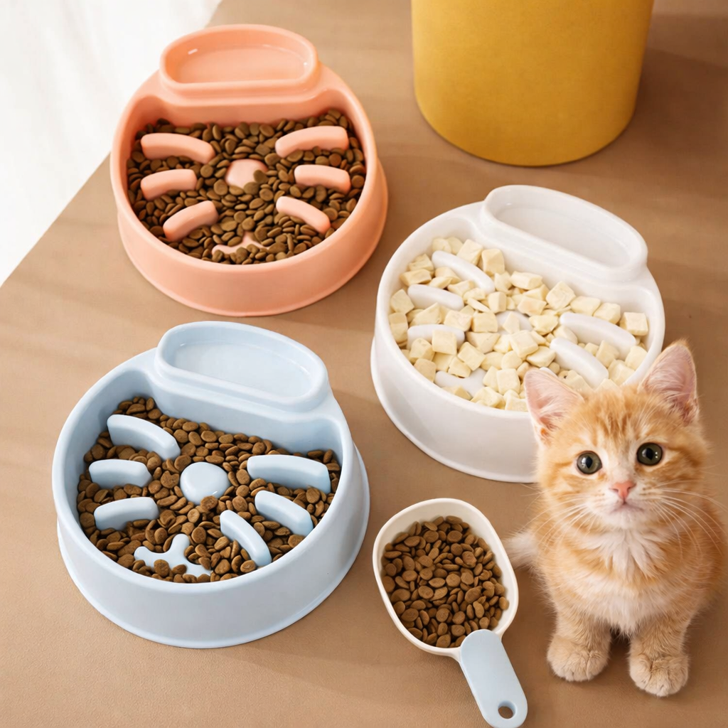 Gamelle anti glouton chat - Repas lent