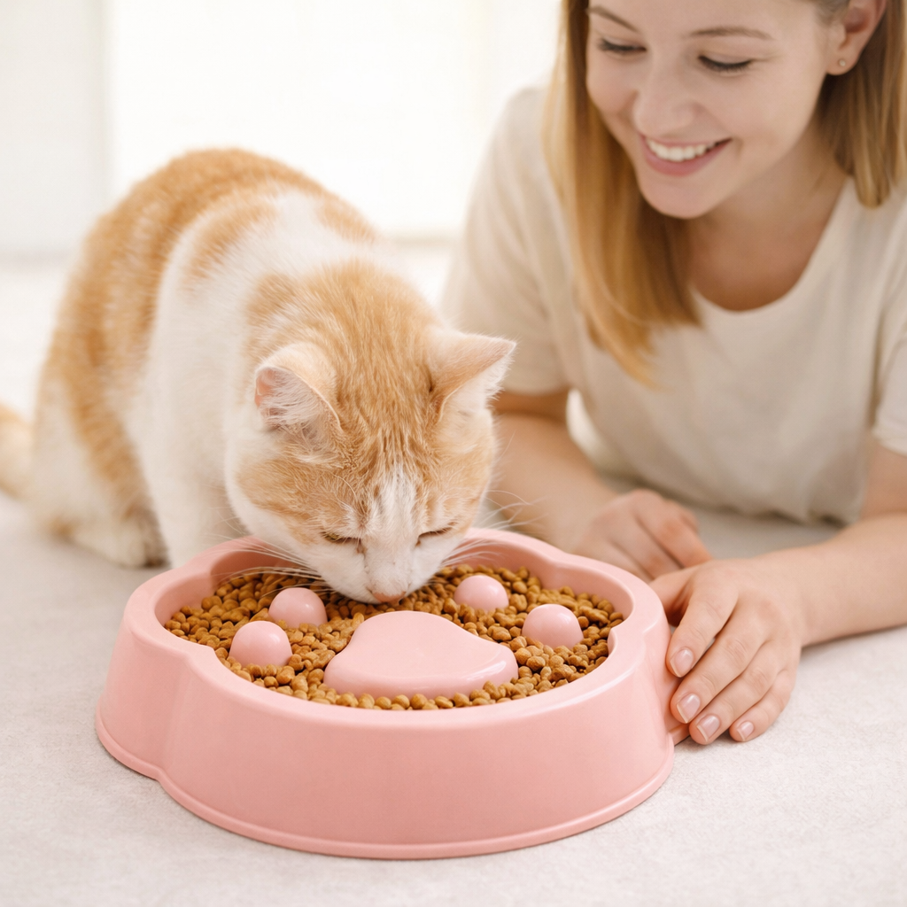 Gamelle anti glouton pattes de chat