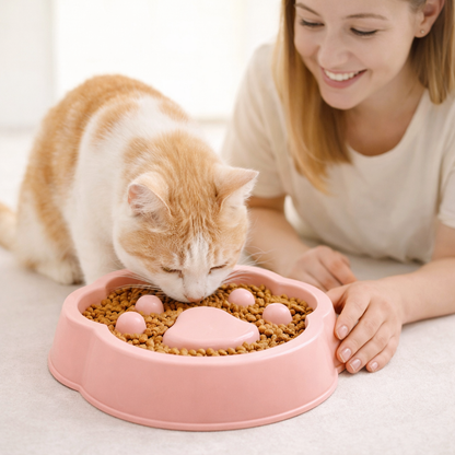 Gamelle anti glouton pattes de chat