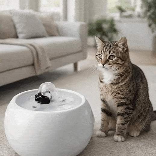 Fontaine à eau pour chat en  céramique